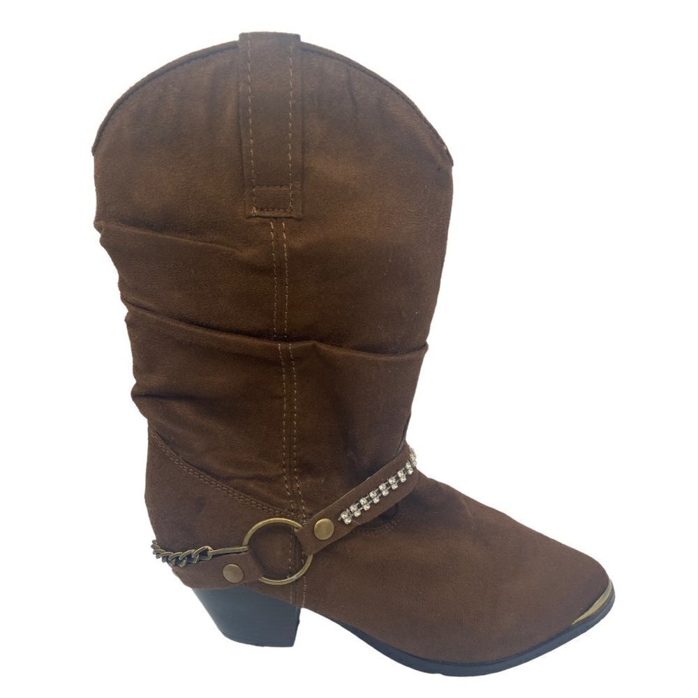 Dingo Ladies Gayle Chocolate Micro Suede Leather Fashion Boot, 6M